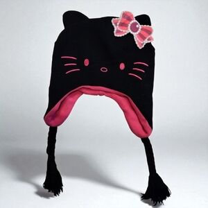 Hello Kitty Black Hat with Pink Bow and Ears